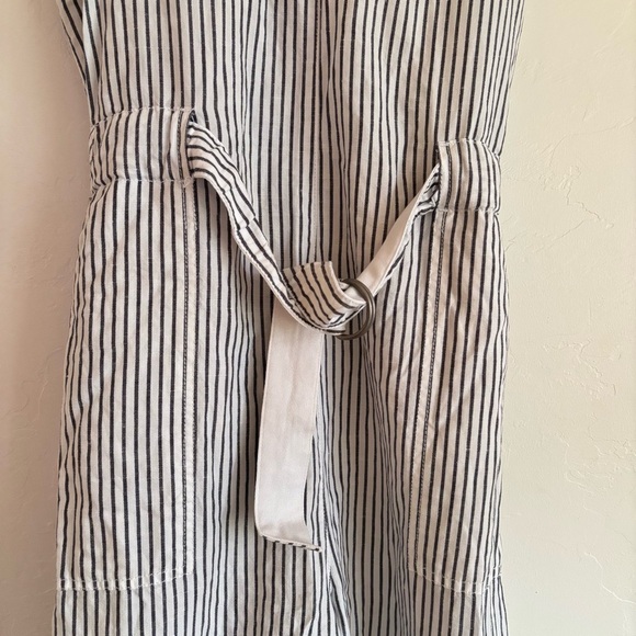 Rag & Bone Ellen Stripe Linen Cotton Blend Belted Jumpsuit XS size 2/4 - Picture 4 of 10